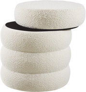 TecTake Taburet Altu, padded, storage space, cream - Ottoman