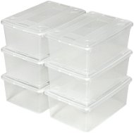 Tectake Úložné boxy plastovej krabice súprava 6 dielna – priehľadná - Úložný box