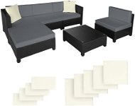 TECTAKE Set zahradního nábytku vč. povlaků ve 2 barvách, černý - Zahradní nábytek