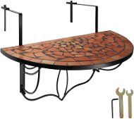 Tectake Skladací stôl na balkón s mozaikou, terakota - Záhradný stôl