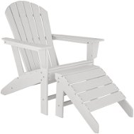 Zahradní židle TECTAKE Židle zahradní s podnožkou, bílá - Zahradní židle