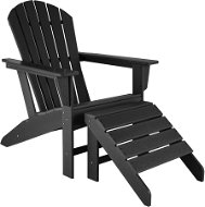 Tectake Zahradní židle s podnožkou, černá - Zahradní židle