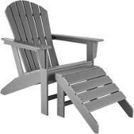 Tectake Zahradní židle s podnožkou, šedá - Zahradní židle