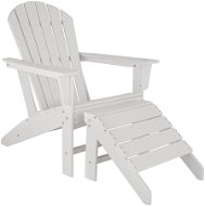 Tectake Zahradní židle s podnožkou, bílá - Zahradní židle