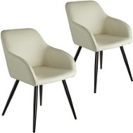 TecTake 2 Židle Marilyn Stoff - krémová/černá - Jídelní židle