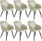 TecTake 6 Židle Marilyn Stoff - krémová/černá - Jídelní židle