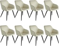 TecTake 8 Židle Marilyn Stoff - krémová/černá - Jídelní židle