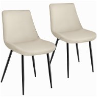 TecTake Sada 2 židlí Monroe v sametovém vzhledu - krémová - Jedálenská stolička