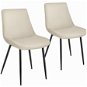 TecTake Sada 2 židlí Monroe v sametovém vzhledu - krémová - Jedálenská stolička