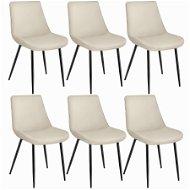 TecTake Sada 6 židlí Monroe v sametovém vzhledu - krémová - Jedálenská stolička