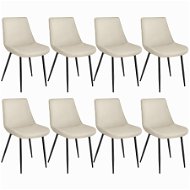 TecTake Sada 8 židlí Monroe v sametovém vzhledu - krémová - Jídelní židle