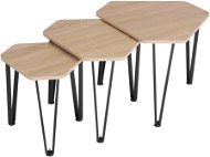 TecTake Odkládací stolek Torquay – set - Industrial světlé dřevo, dub Sonoma - Odkládací stolek