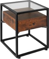 TecTake Noční stolek Preston 43 × 45 × 54,5 cm - Industrial tmavé dřevo - Noční stolek