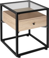 TecTake Preston bedside table 43 × 45 × 54,5 cm - Industrial light wood, Sonoma oak - Night Stand