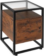 TecTake Noční stolek Dudley 40 × 43 × 60,5 cm - Industrial tmavé dřevo - Nočný stolík