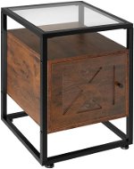 TecTake Noční stolek Kidderminster 40 × 43 × 60,5 cm - Industrial tmavé dřevo - Noční stolek