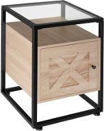 TecTake Noční stolek Kidderminster 40 × 43 × 60,5 cm - Industrial světlé dřevo, dub Sonoma - Noční stolek