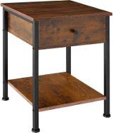 TecTake Noční stolek Bradford 40 × 40 × 55,5 cm - Industrial tmavé dřevo - Noční stolek