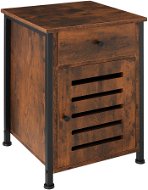 TecTake Waterford noční stolek 40 × 42 × 60,5 cm - Industrial tmavé dřevo - Nočný stolík
