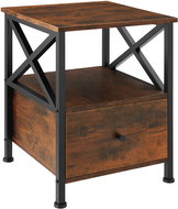 TecTake Falkirk bedside table 40 × 41,5 × 55,5 cm - Industrial dark wood - Night Stand