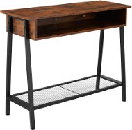 TecTake Konzolový stolek Tralee 100 × 35 × 80,5 cm - Industrial tmavé dřevo - Konzolový stolek