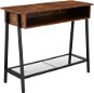 TecTake Konzolový stolek Tralee 100 × 35 × 80,5 cm - Industrial tmavé dřevo - Konzolový stolek