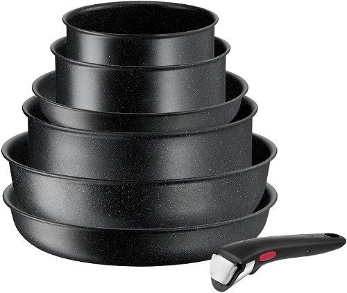 Tefal Ingenio Black Stone 7pcs L3998702 from 4 499 Kč - Cookware Set