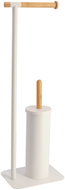 Tendance Metal toilet paper holder with toilet brush MAT, 69,5 × 22 × 16 cm, white - Free Standing Toilet Roll Holder