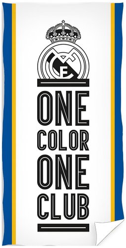 FotbalFans Osuška Real Madrid FC, 100% bavlna, bílá, oficiální produkt, 70 × 140 cm - Bath Towel - Main image