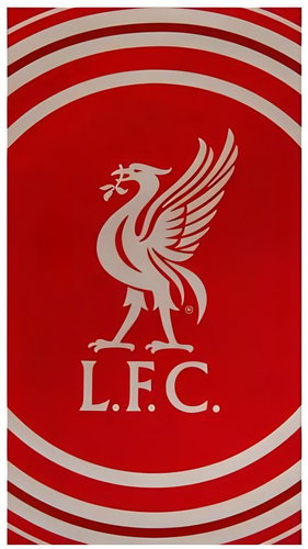 FootballFans Liverpool FC towel, red, white LFC emblem, cotton, 70 × 140 cm - Bath Towel - Main image