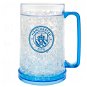 FotbalFans Chladicí půllitr Manchester City FC, modrý, plast, 420 ml - Thermo-Glass