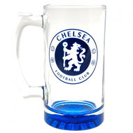 FootballFans Chelsea FC, blue club emblem, 425 ml - Glass