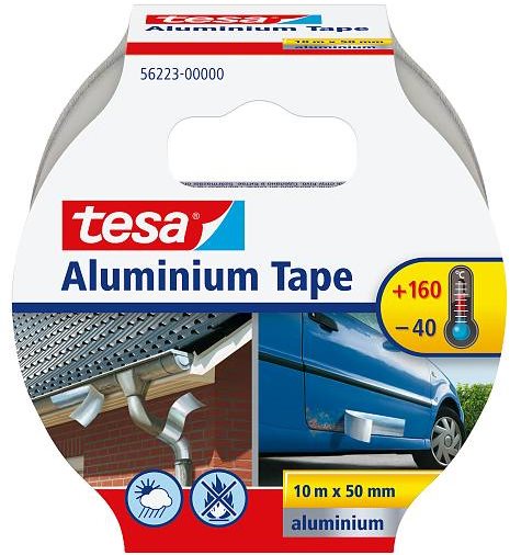 tesa Alumíniumszalag, kiemelkedő tapadóerő, ezüst, 10m:50mm