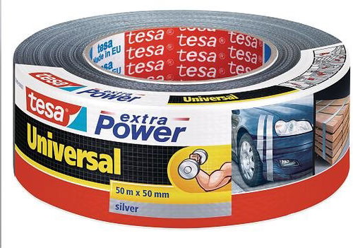 tesa Extra Power Universal, Textile, Silver, 50m:50mm - Duct Tape - Main image