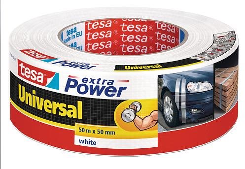 TESA Extra Power Universal, textil, fehér, 50 m, 50 mm