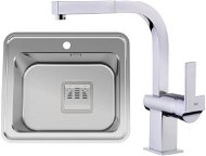 TEKA ELIGO EL58SF-M Stainless-steel + TEKA CUADRO PULLOUT Chrome - Kitchen Sink and Tap Set