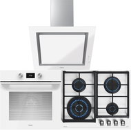 TEKA HLB 8600 U-White + TEKA GZC 64321 U-White + TEKA DLV 68660 U-White - Oven, Cooktop & Kitchen Hood Set