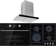 TEKA HLC 8400 U-Black + TEKA GZC 64320 U-Black + TEKA DLH 686 T Black - Oven, Cooktop & Kitchen Hood Set