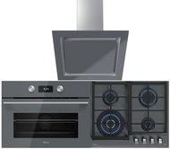 TEKA HLC 8400 U-Stone Grey + TEKA GZC 64320 U-Stone Grey + TEKA DLV 68660 U-Stone Grey - Oven, Cooktop & Kitchen Hood Set