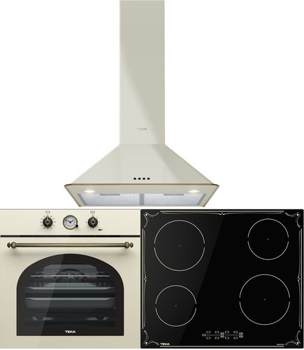 TEKA HRB 6300 VN + TEKA IBR 64040 Black + TEKA DOS 60.1 VN - Oven, Cooktop & Kitchen Hood Set - Main image