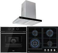 TEKA HLB 860 Black + TEKA GZC 64320 U-Black + TEKA DLH 686 T Black - Oven, Cooktop & Kitchen Hood Set