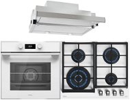 TEKA HLB 840 White + TEKA GZC 64321 U-White + TEKA CNL 6610 SS - Oven, Cooktop & Kitchen Hood Set