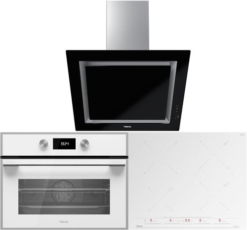 TEKA HLC 844 C White + TEKA IZC 64630 U-White + TEKA DLV 68660 U-Black - Oven, Cooktop & Kitchen Hood Set - Main image