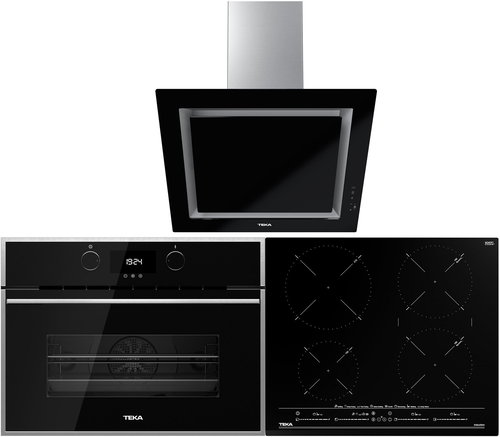 TEKA HLC 844 C Black + TEKA IZC 64630 U-Black + TEKA DLV 68660 U-Black - Oven, Cooktop & Kitchen Hood Set - Main image