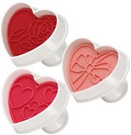 TESCOMA DELÍCIA Cutters with Stamp, 3 pcs, Hearts - Cookie Cutter Set