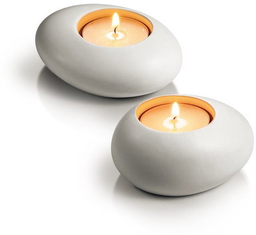 TESCOMA FANCY HOME Stones 2 db, fehér - Gyertyatartó - Fő fotó