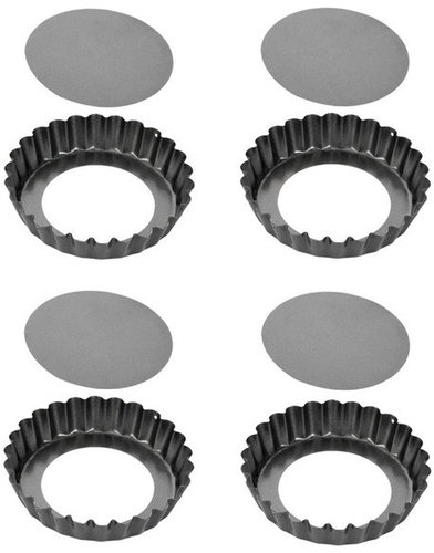 TESCOMA Mold with corrugated rim and removable bottom DELICIA 10 cm, 4 pcs - Baking Mould - Main image