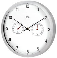 Teesa TSA0049 Wall clock with thermometer and hygrometer, 30 cm, silver - Wall Clock