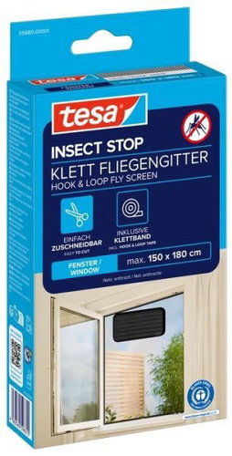 TESA Insect Stop Velcro window screen, 1.5 × 1.8 m, anthracite - Insect Screen - Main image