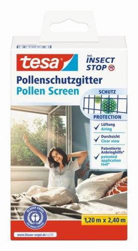 TESA Window pollen net, Velcro, 1.2 × 2.4 m, anthracite - Insect Screen - Main image